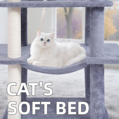 AIWIKIDE Big Cat Tree sisal posts encourage scratching, protecting furniture.