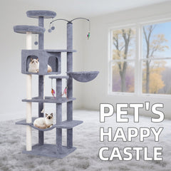AIWIKIDE Big Cat Tree hammock and perch invite lounging and observation from above.