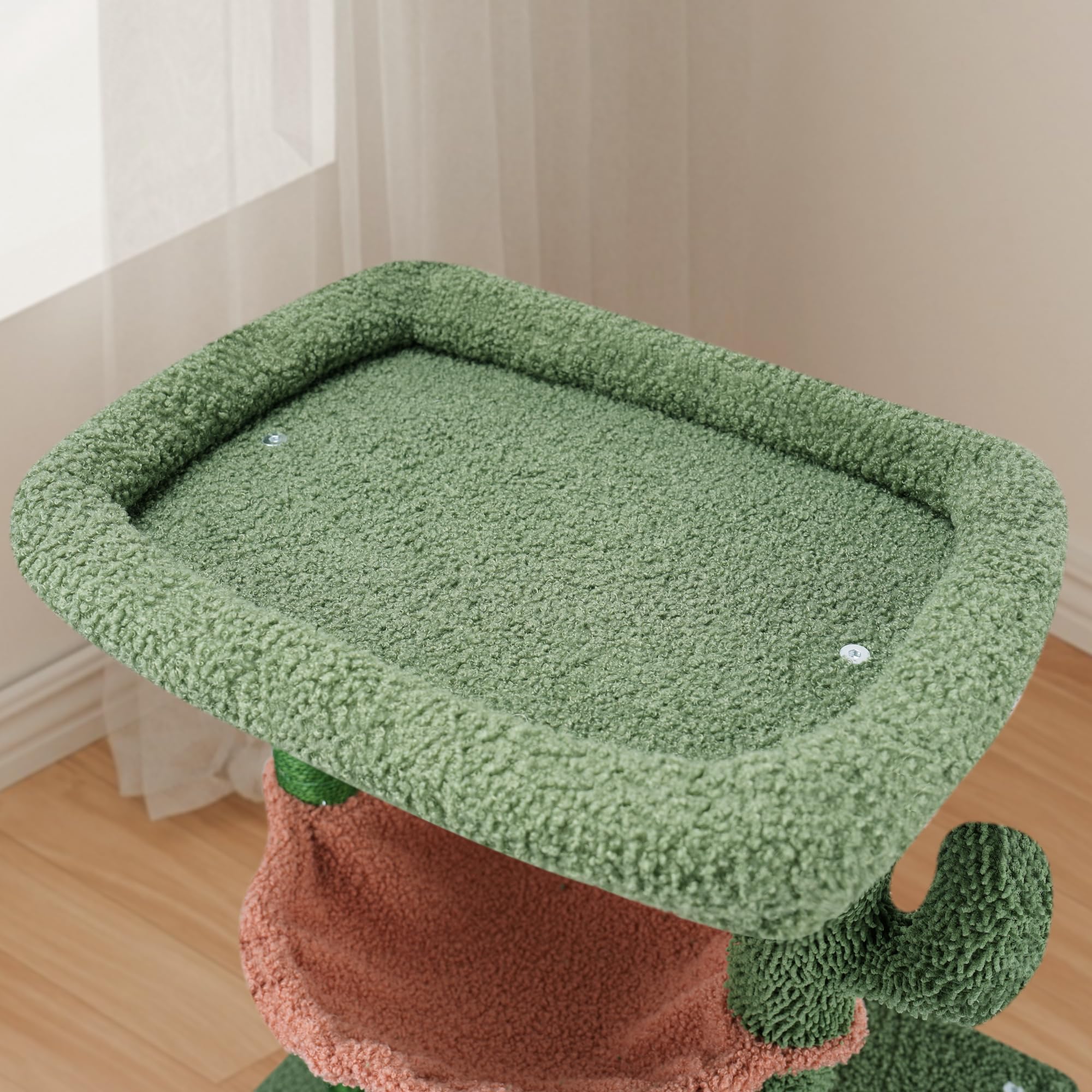 AIWIKIDE cactus cat tree perch gives a safe high-viewing spot for curious cats.