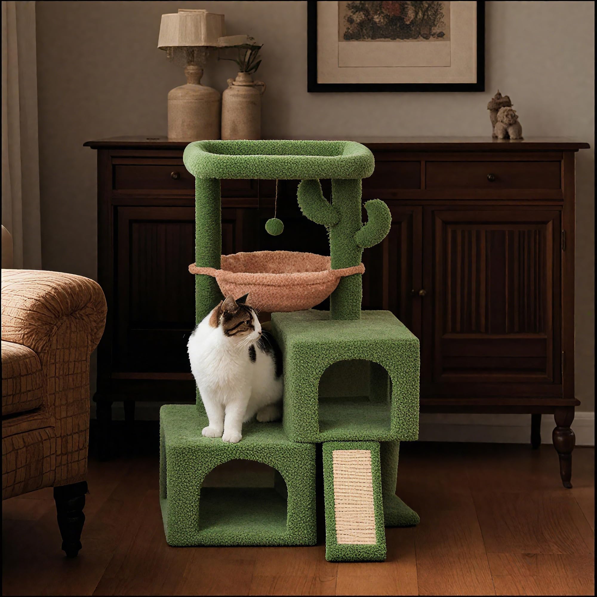 AIWIKIDE cactus cat tree toy balls enhance interactive play for pets.