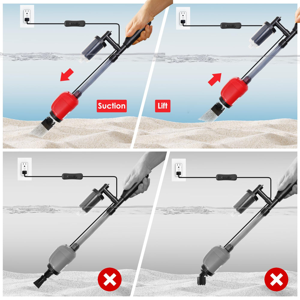 aiwrbwcey submersible pump delivers quiet, efficient gravel vacuums for large tanks