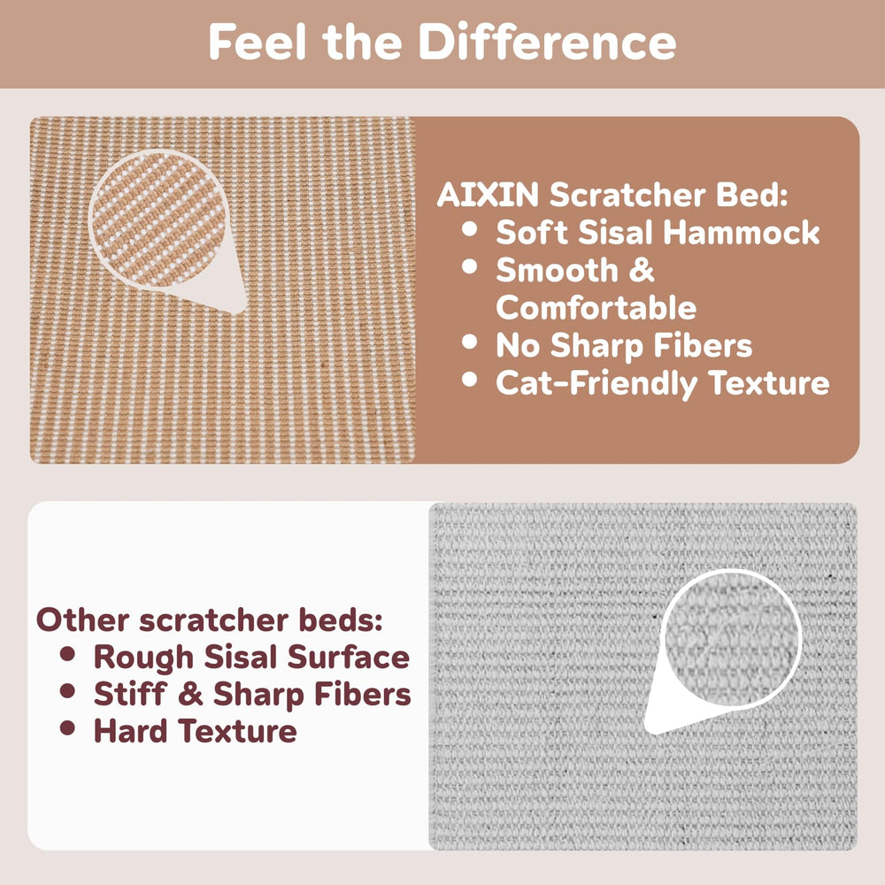 AixinPet Love hammock with soft sisal supports comfy lounging and gentle scratching