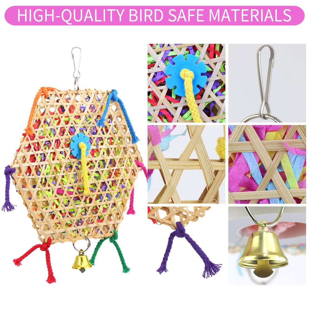 AK KYC Bird Parrot Toys colorful crinkly papers attract attention and play.
