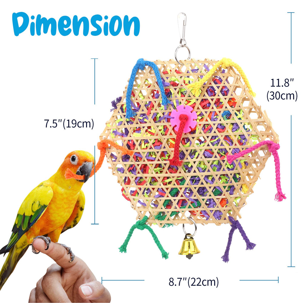 AK KYC Bird Parrot Toys natural wood bamboo materials for safe chewing.