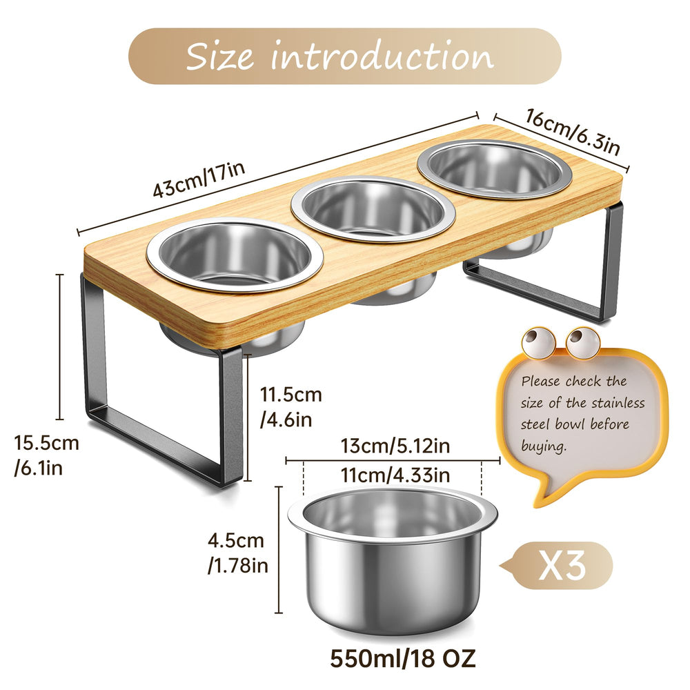 AKAOLA wooden stand keeps bowls sturdy and stable.