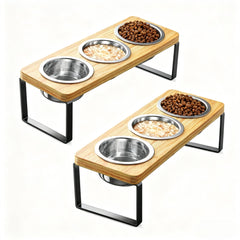 AKAOLA elevated cat bowl with 10 degree tilt for easier feeding and less whisker contact