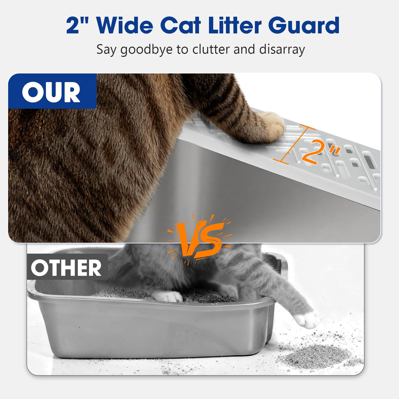 AKAOLA stainless steel litter box with front-entry for small pets.