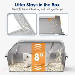 AKAOLA high-sided litter box enclosure providing privacy for anxious pets.