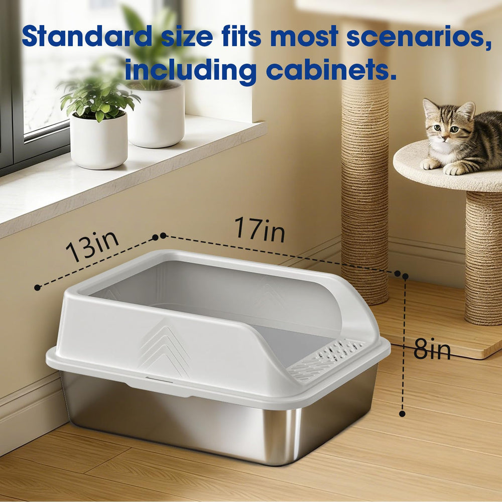 AKAOLA litter box with scoop included for quick cleanup.