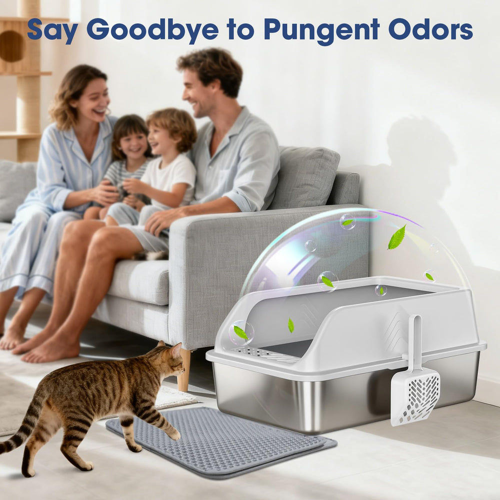 AKAOLA complete stainless steel litter station kit sets up quickly