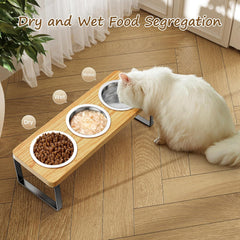 AKAOLA three bowl stainless set provides flexible meal options for pets