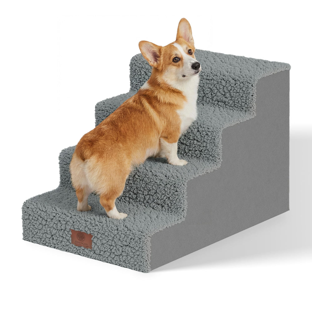AKC 4-Step Pet Stairs assembly view for quick setup and safety.