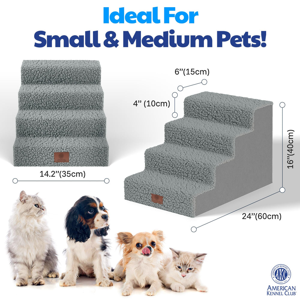 AKC 4-Step Pet Stairs ideal for beds and couches.