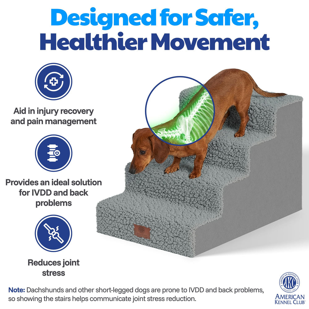 AKC 4-Step Pet Stairs lightweight design for easy repositioning.