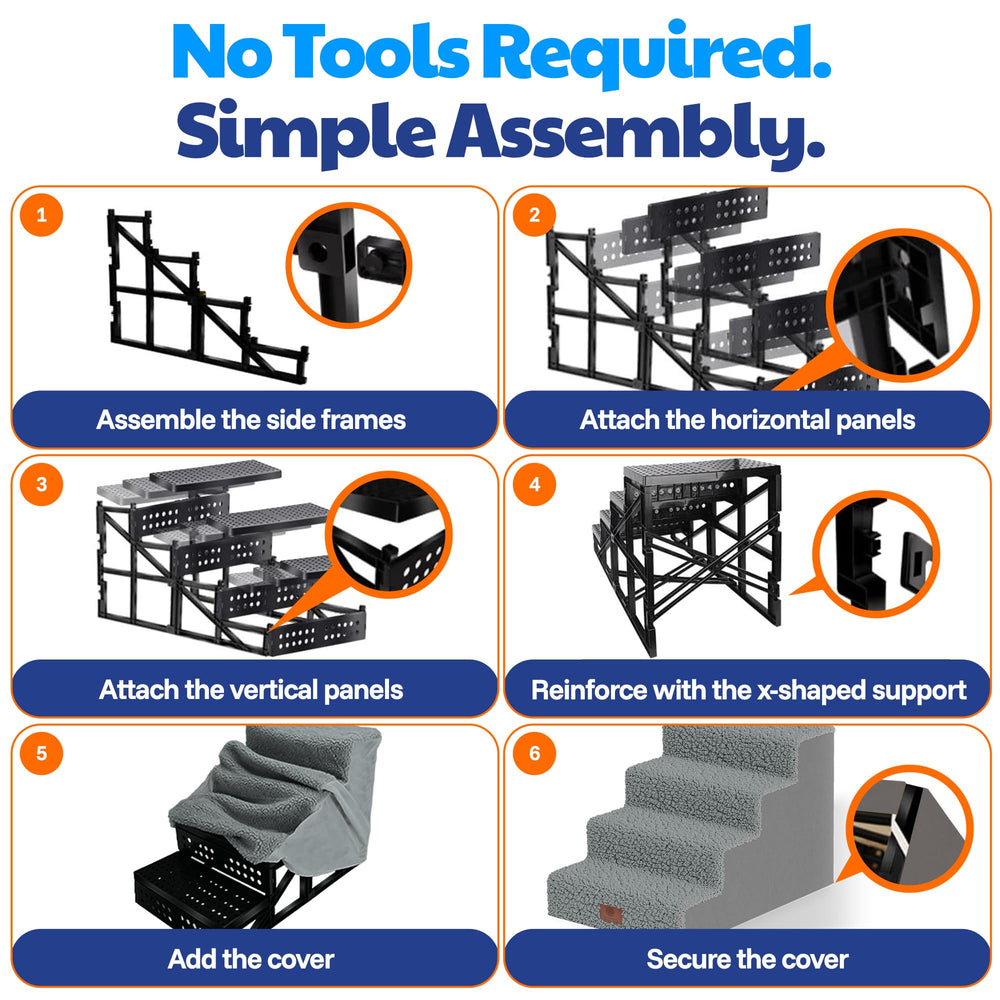 AKC 4-Step Pet Stairs washable cover keeps spaces clean.