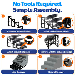 AKC 4-Step Pet Stairs washable cover keeps spaces clean.
