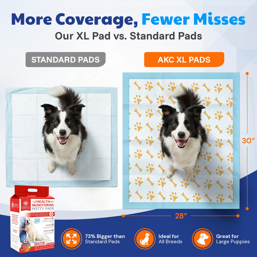 AKC Advanced Puppy Pads waterproof backing prevents leaks