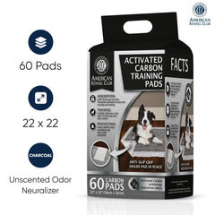 AKC charcoal training pad illustration showing quick-dry gel