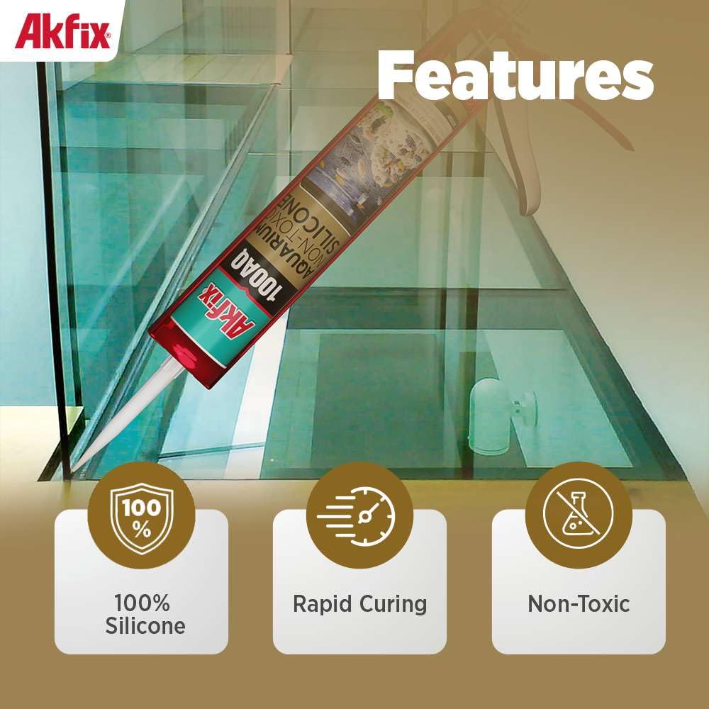 Akfix 100AQ sealant clear seal offering invisible seams in a tank