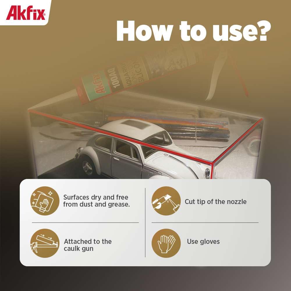 Akfix 100AQ sealant waterproof seal resisting moisture in aquariums