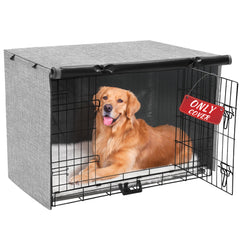 Akinerri dog crate cover front view showing waterproof privacy for your pet.