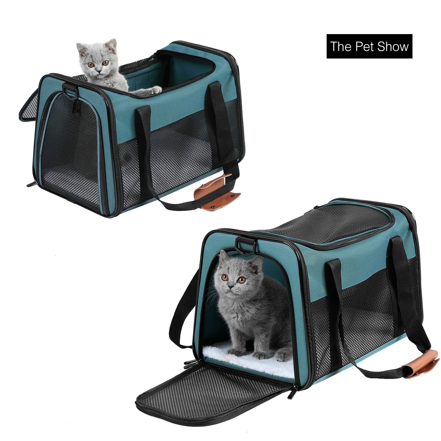Akinerri foldable pet carrier in closed form for compact storage.