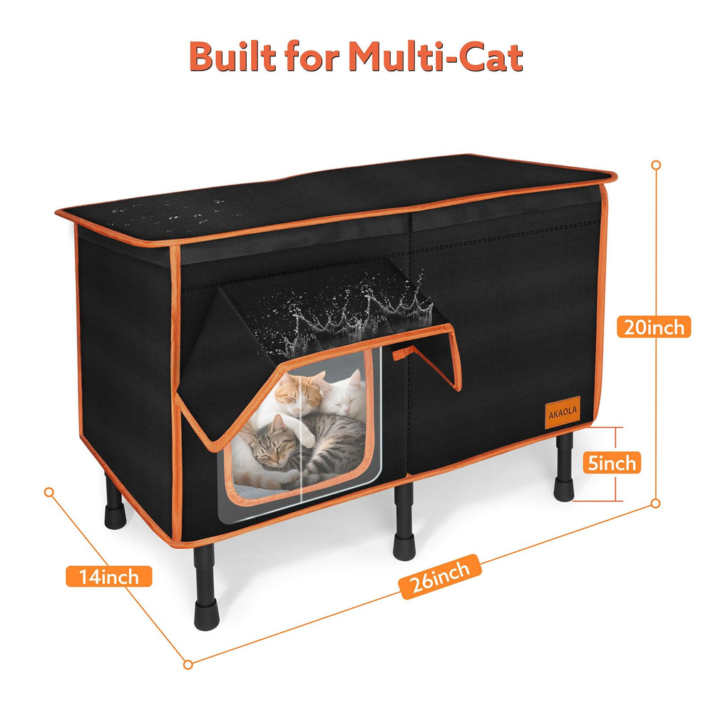 AKAOLA elevated 5-inch base keeps paws dry and away from moisture.