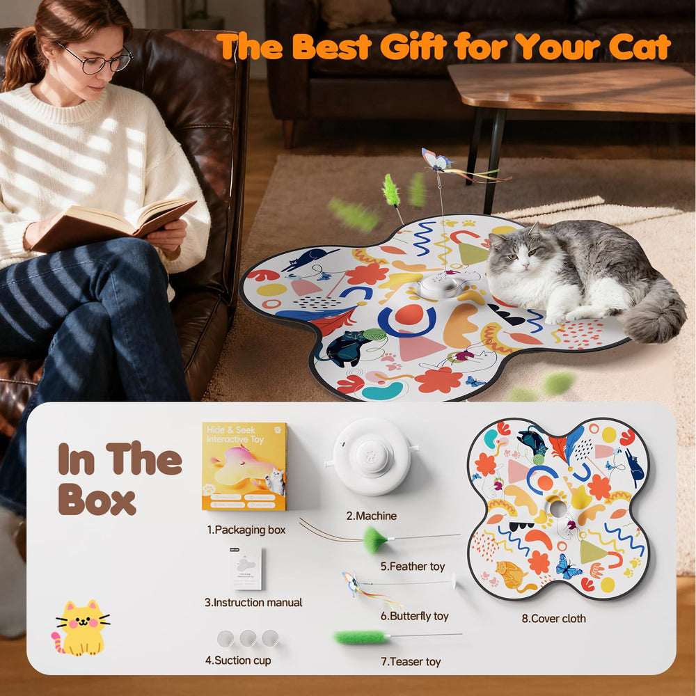 Aktor cat play mat creates an inviting space for toy adventures.