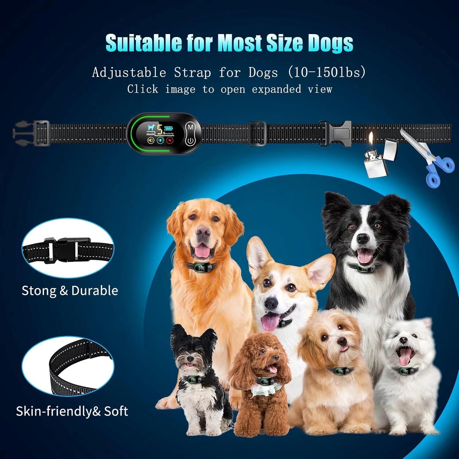 AKUVU waterproof IP67 collar withstands rain and splashes outdoors