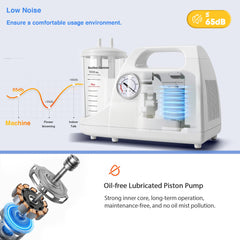 Akvich portable vet suction machine back view for compact storage.