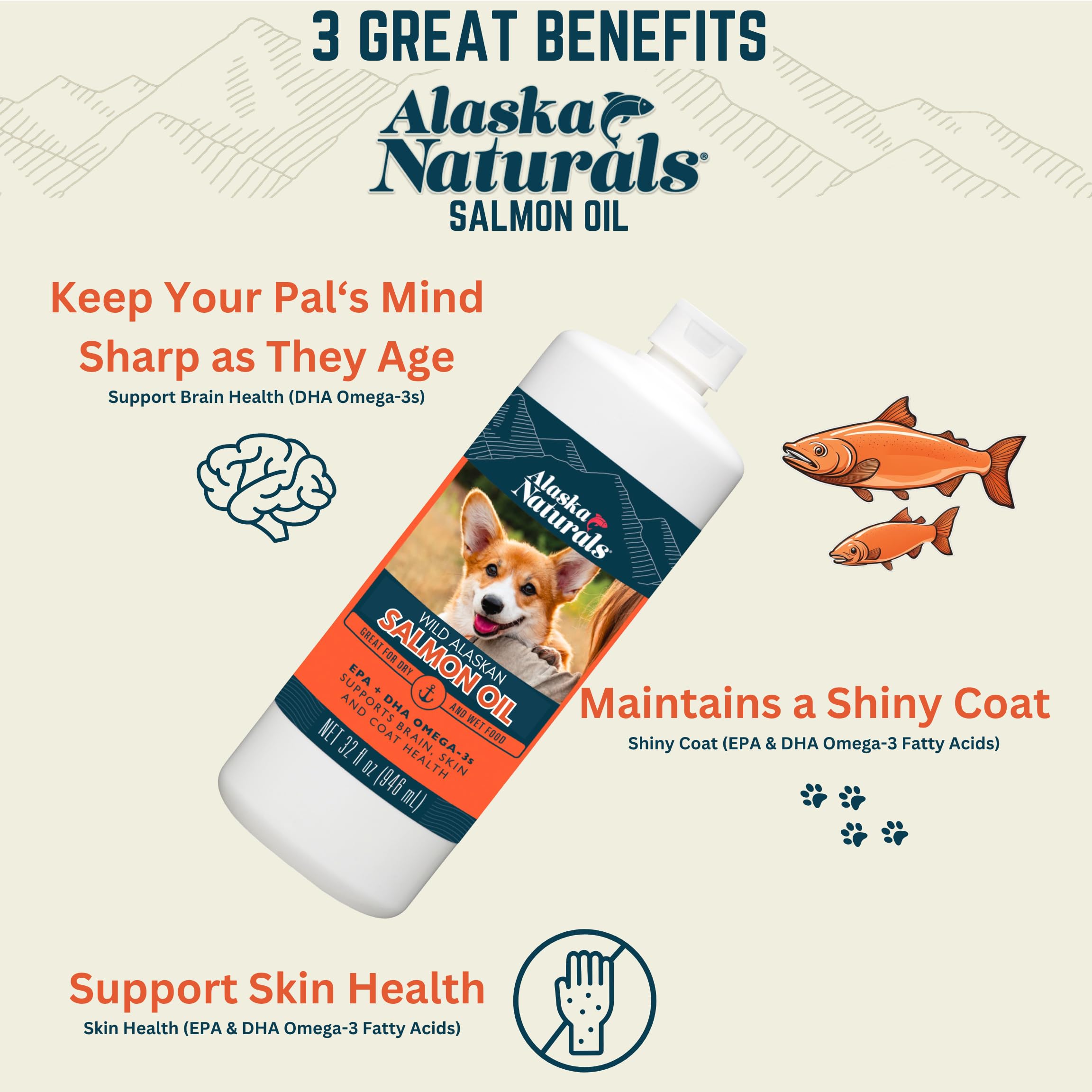 Alaska Naturals bottle pour showing easy meal addition for dogs