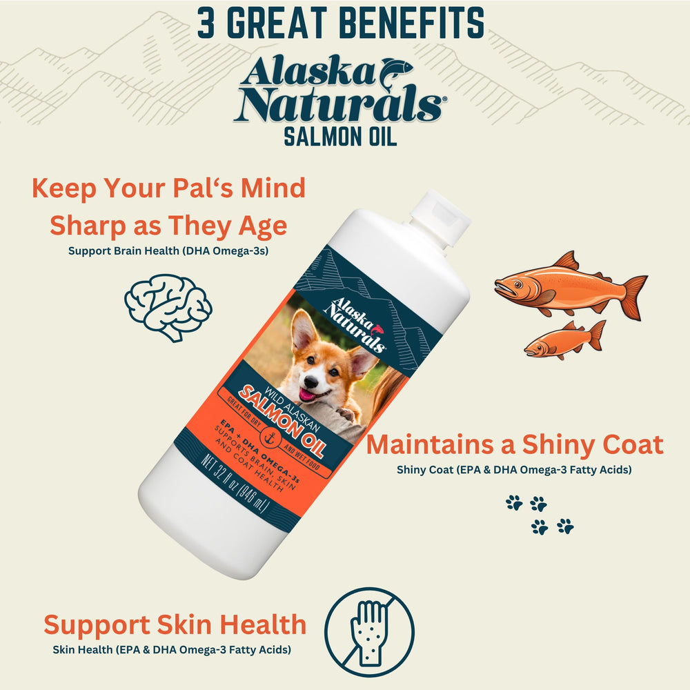 Alaska Naturals bottle pour showing easy meal addition for dogs