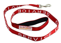 ALBCORP Service Dog Leash with embroidered lettering for clear identification during walks.