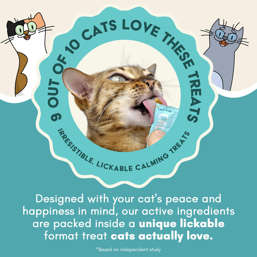 Albert & Mia vet-recommended cat treat pictured for anxiety-friendly moments.