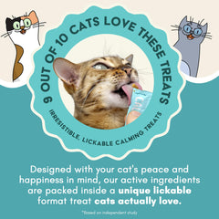 Albert & Mia vet-recommended cat treat pictured for anxiety-friendly moments.