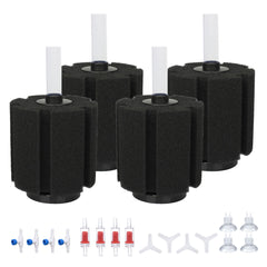 ALEGI 4-piece large sponge filter with suction cups for reliable filtration in a larger tank