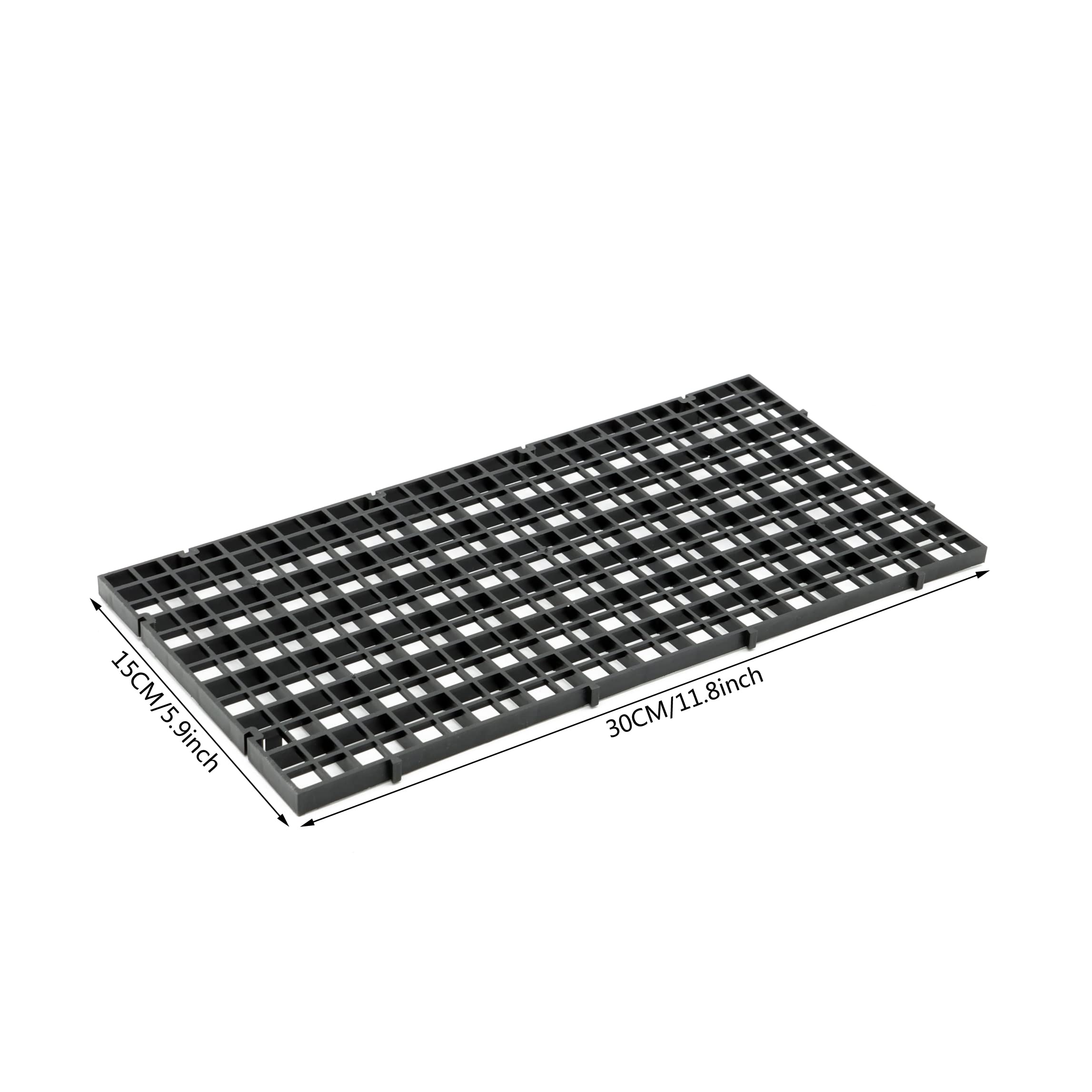ALEGI egg crate divider in tank bottom tray demonstrates sturdy plastic grid for easy cleaning.