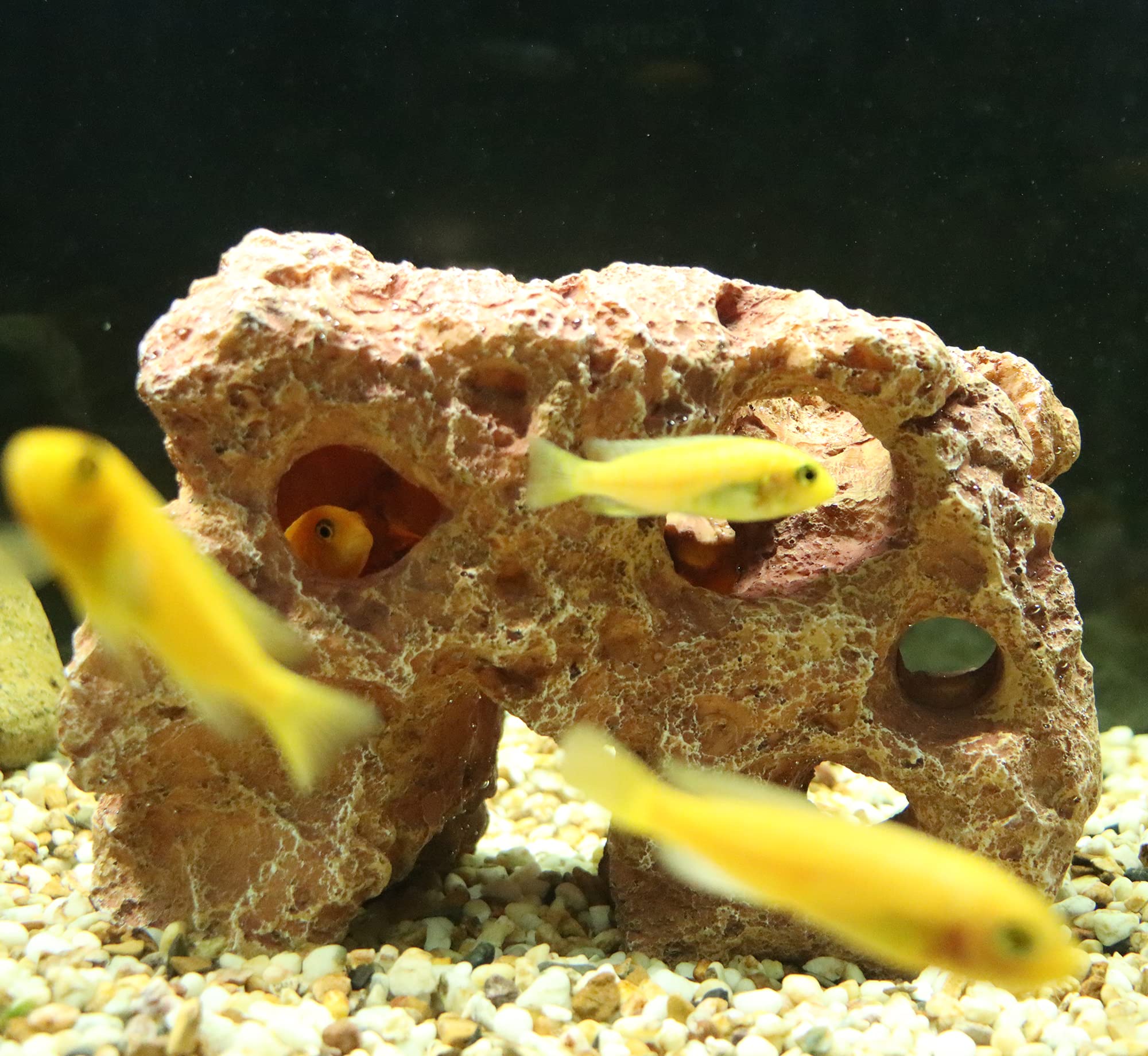 ALEGI rock cave ornament sized 8.5 x 6 x 4.5 inches for compact setups.