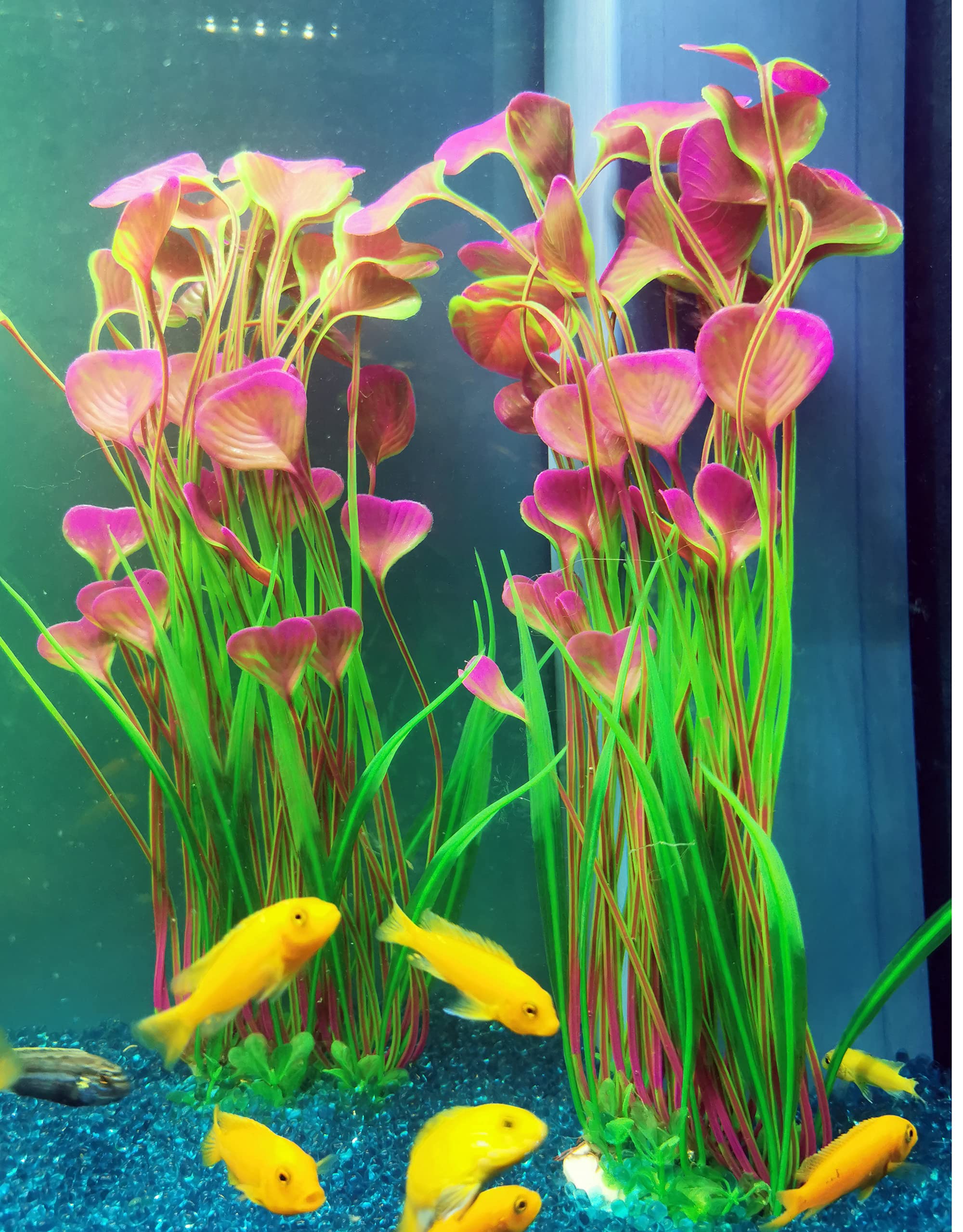 ALEGI red aquarium artificial plants offer color and easy maintenance