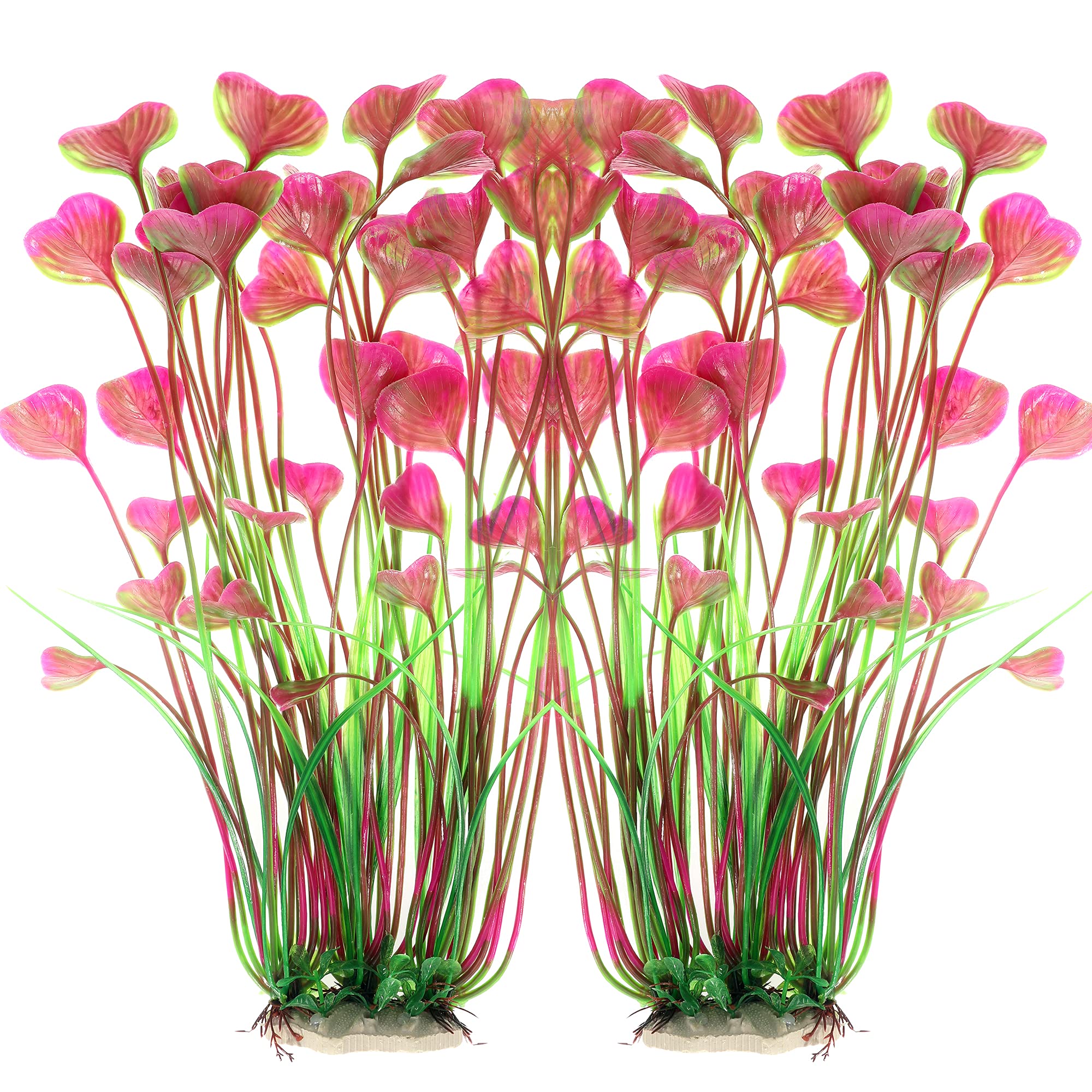 ALEGI red plastic fish-tank plants provide vibrant color and safe hiding for fish