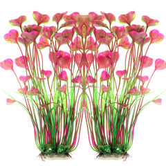 ALEGI red plastic fish-tank plants provide vibrant color and safe hiding for fish