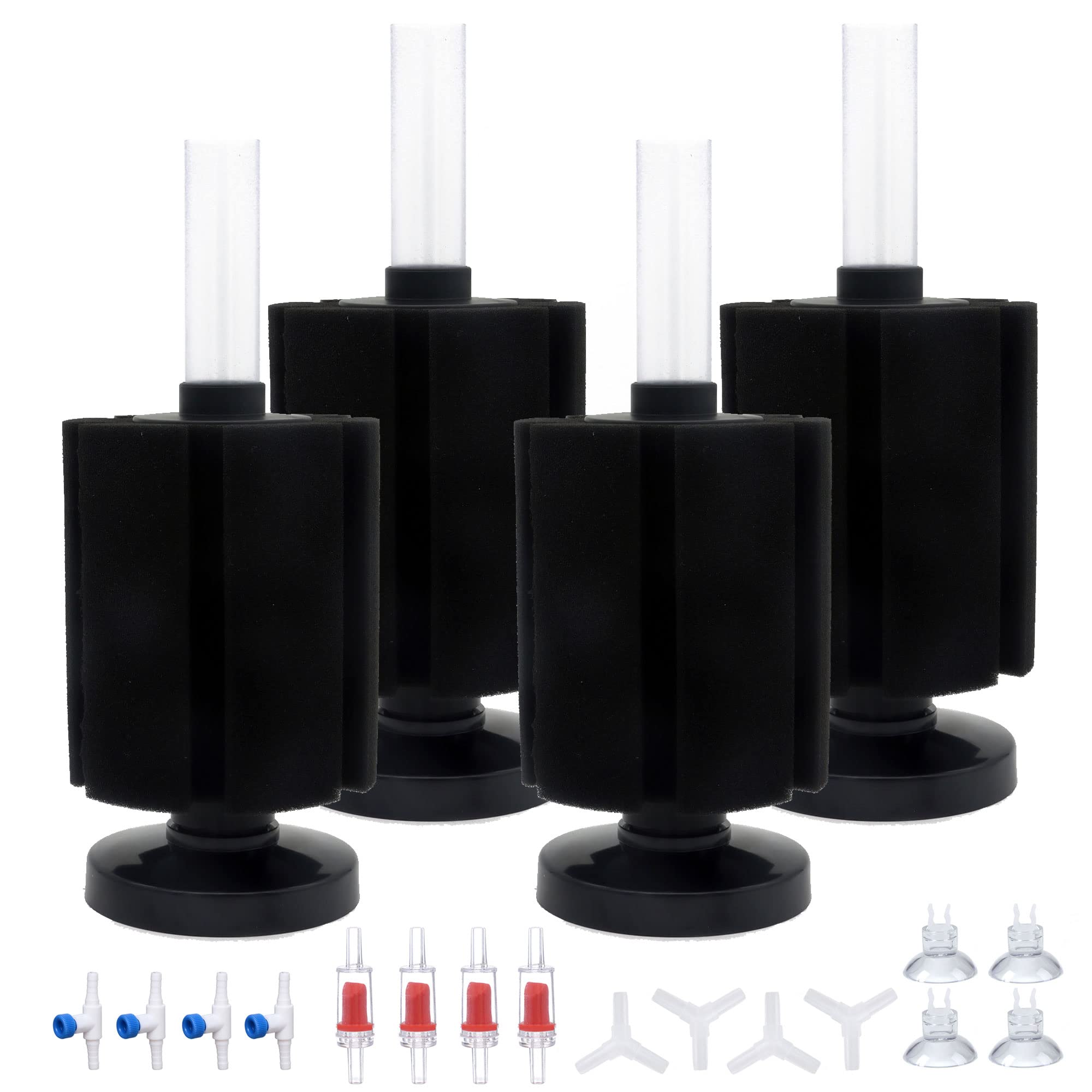 ALEGI sponge filter large 4pcs with suction cups for reliable filtration in large tanks