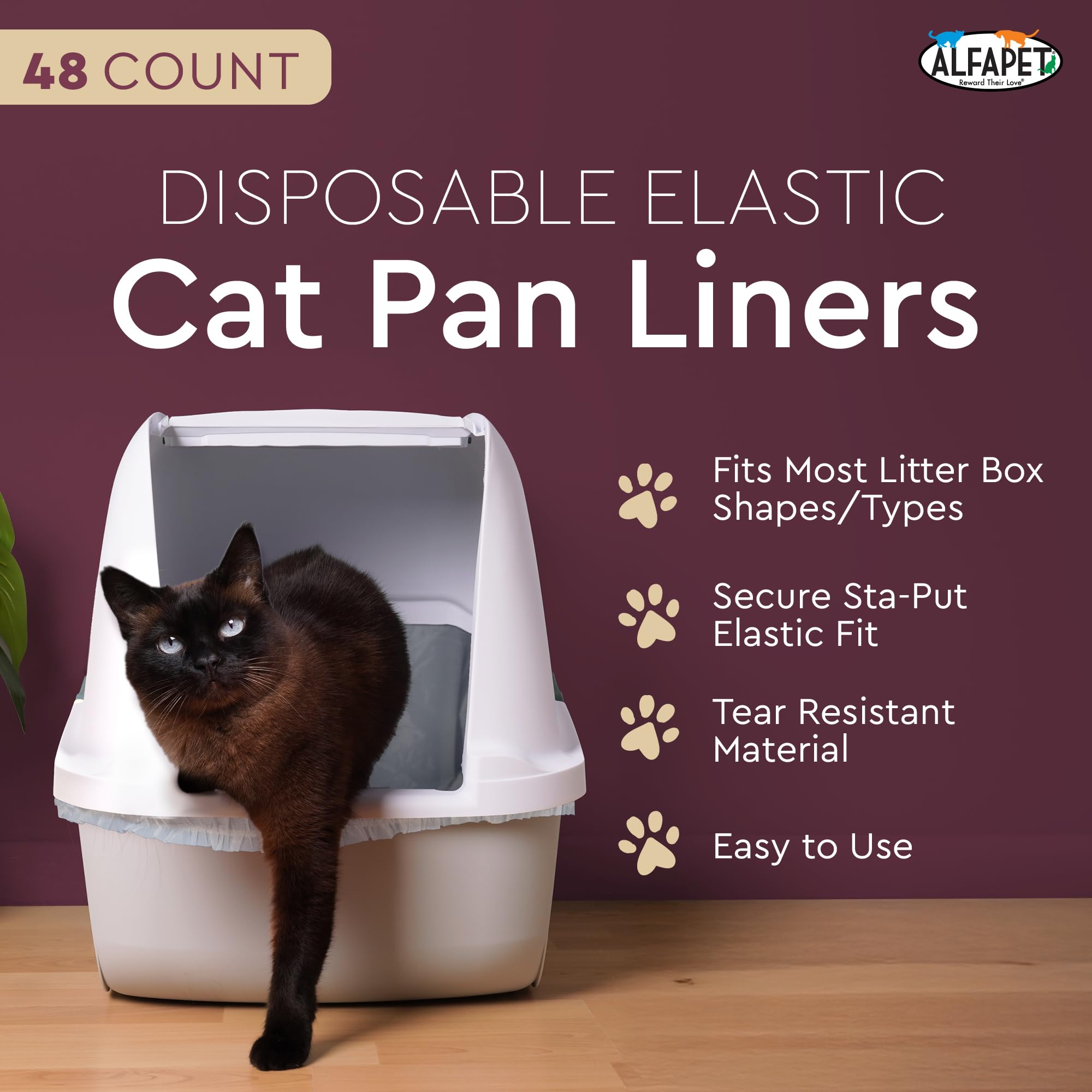 Alfapet disposable litter liners simplify cleaning and waste removal in one step.