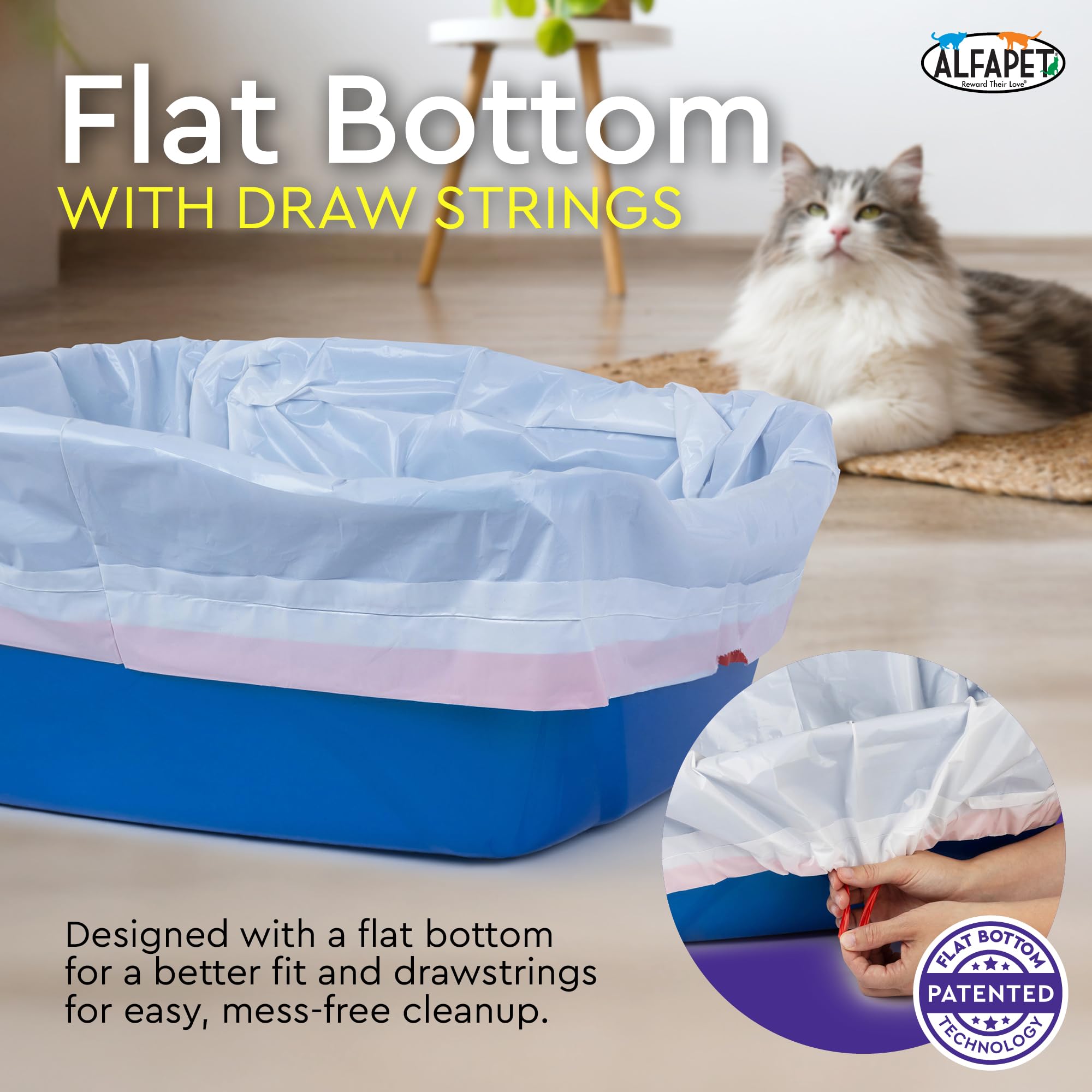 Alfapet drawstring litter bag for easy lifting and mess-free disposal.