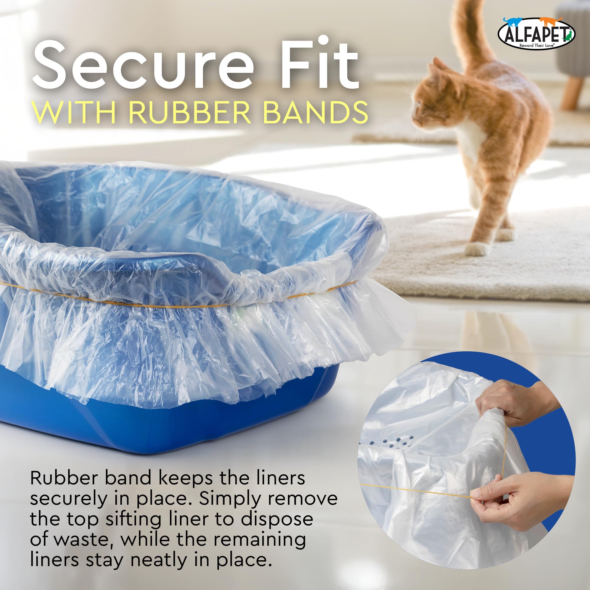 Alfapet Original Sifting Liners support 30 lb litter capacity.