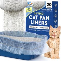 Alfapet Original sifting liners package overview shows extra-giant size for easy maintenance.