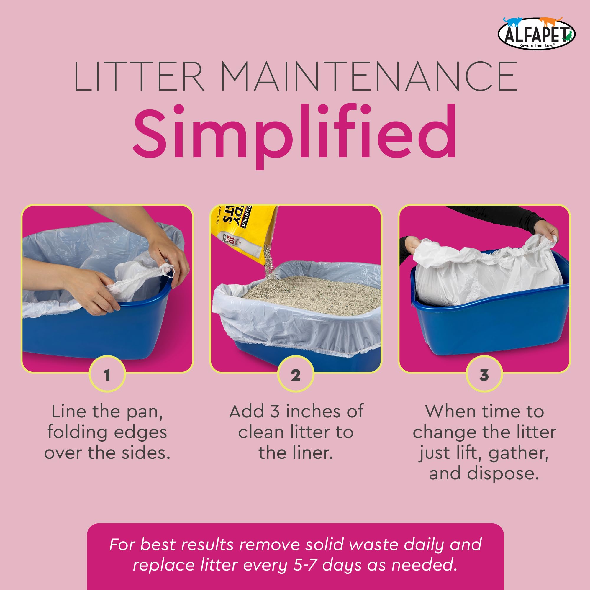 Alfapet pack of two jumbo liners offers convenient storage