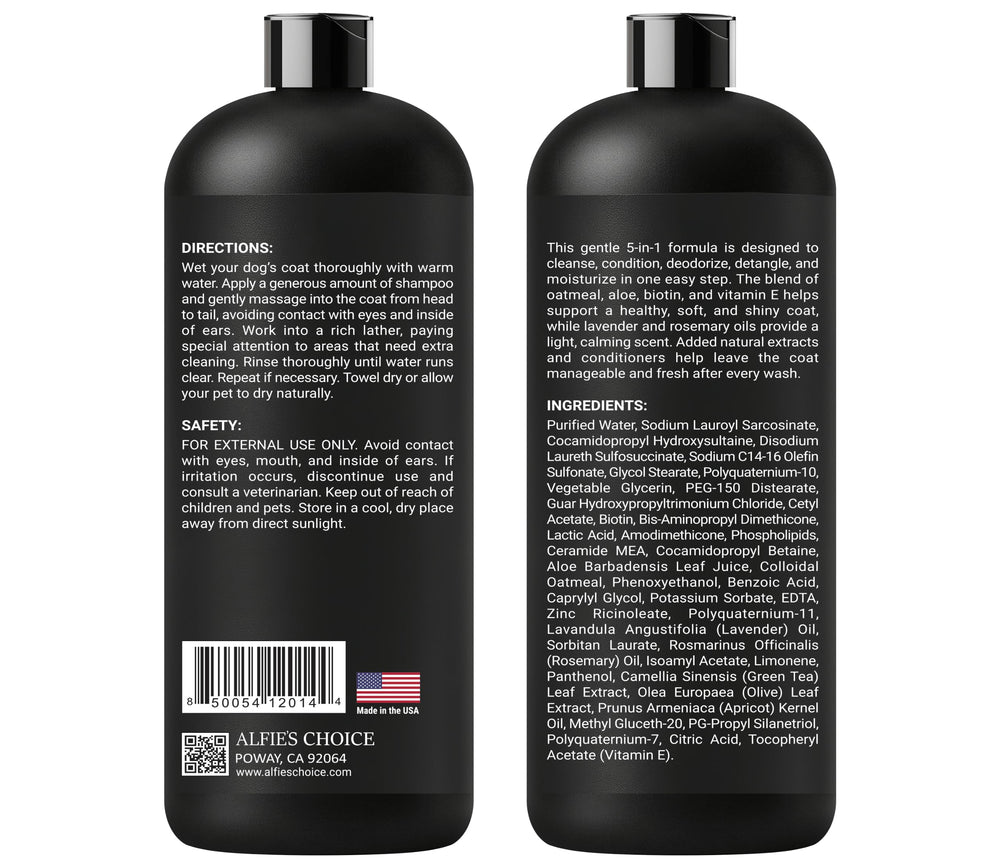 Rinse-off formula leaves coats clean, soft, and manageable.