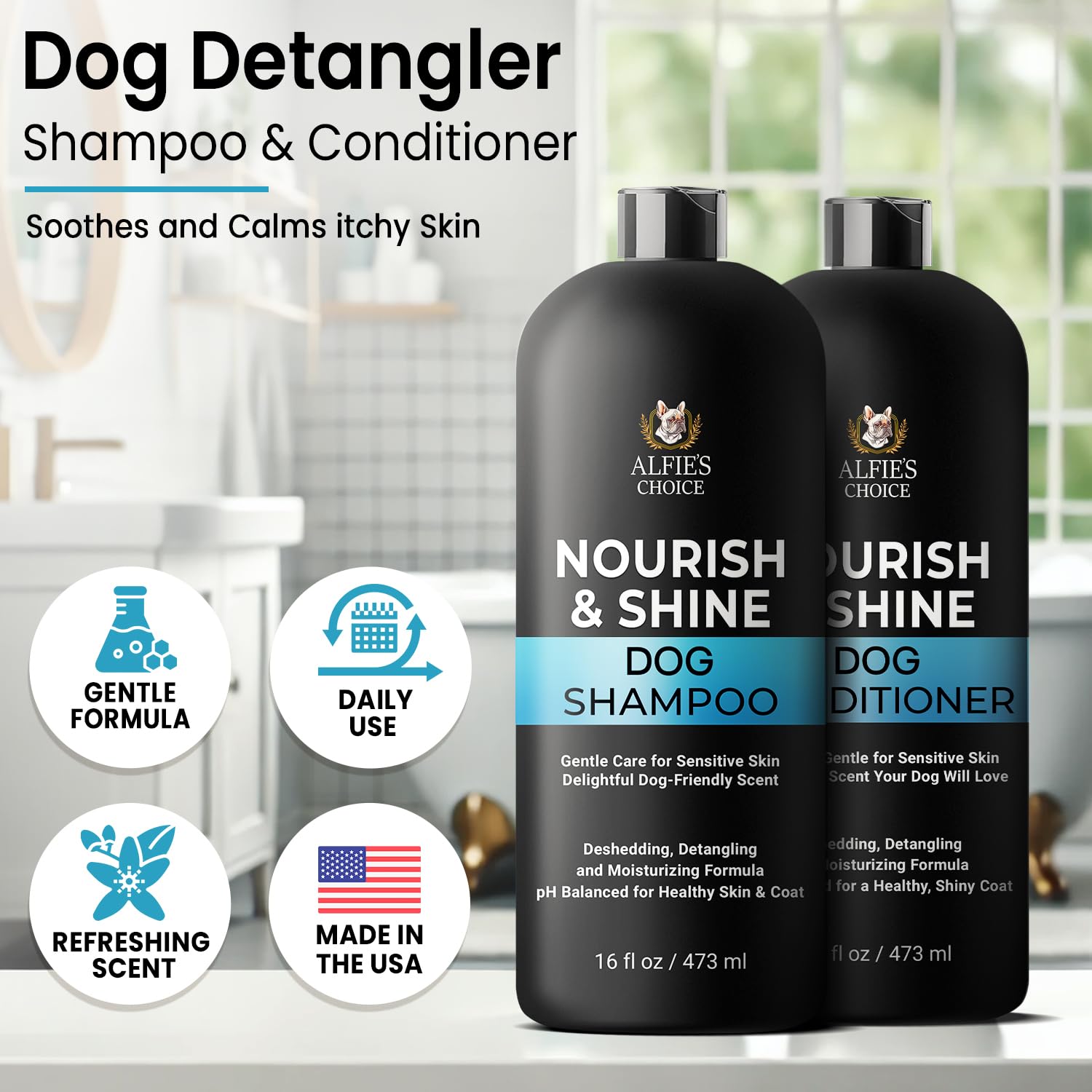 ALFIE'S CHOICE shampoo lather on coat delivers a rich cleanse