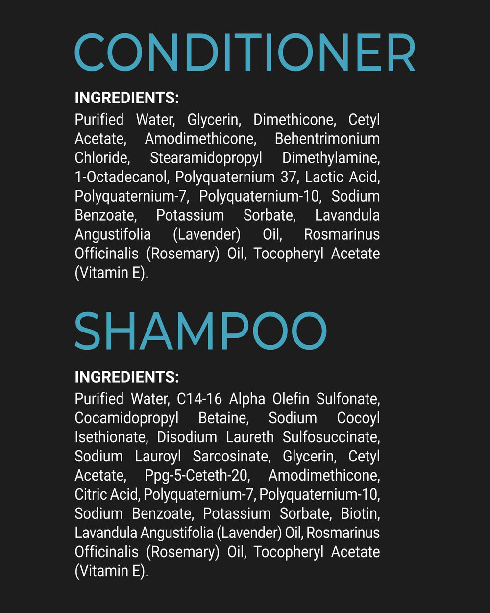 ALFIE'S CHOICE sulfate free formula label communicates safe, USA made quality
